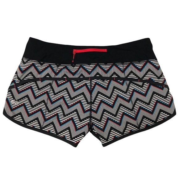 LULULEMON Seawheeze 2014 Marathon Running Speed Short Black White Chevron